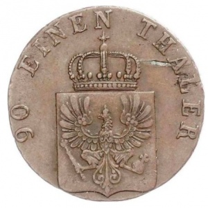 Аверс монеты Пруссия, 4 пфеннига, 1843-1845