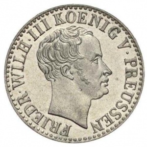 Аверс монеты Пруссия, ½ серебряных гроша, 1821-1840