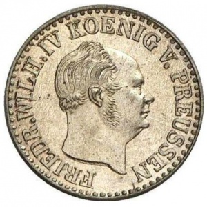 Аверс монеты Пруссия, ½ серебряных гроша, 1853-1860