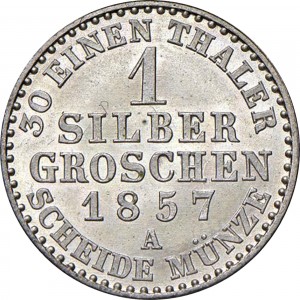 Реверс монеты Пруссия, 1 серебряный грош, 1853-1860