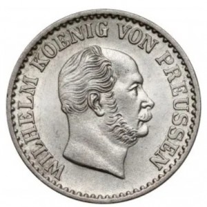 Аверс монеты Пруссия, 1 серебряный грош, 1861-1873