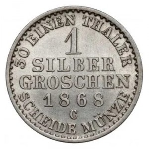 Реверс монеты Пруссия, 1 серебряный грош, 1861-1873