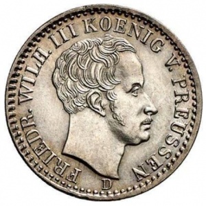 Аверс монеты Пруссия, ⅙ талера, 1822-1840