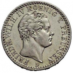 Аверс монеты Пруссия, ⅙ талера, 1841-1852