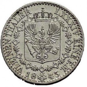 Реверс монеты Пруссия, ⅙ талера, 1841-1852