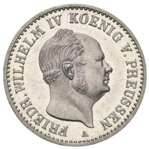 Аверс монеты Пруссия, ⅙ талера, 1853-1856