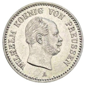 Аверс монеты Пруссия, ⅙ талера, 1861-1864