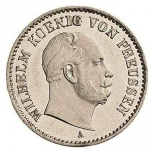 Аверс монеты Пруссия, ⅙ талера, 1865-1868