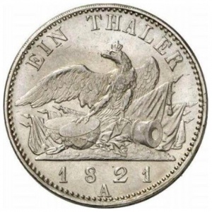 Реверс монеты Пруссия, 1 талер, 1821-1822