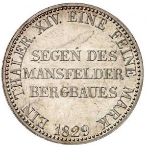 Реверс монеты Пруссия, 1 талер, 1829-1840, Надпись на реверсе