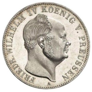 Аверс монеты Пруссия, 1 талер, 1853-1856, Герб на реверсе