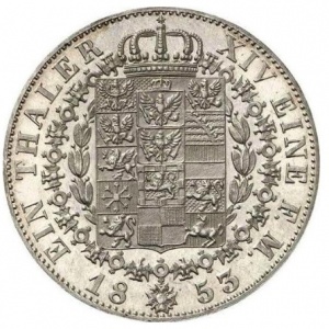 Реверс монеты Пруссия, 1 талер, 1853-1856, Герб на реверсе