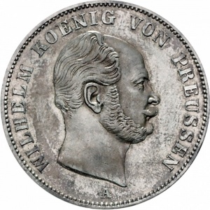 Аверс монеты Пруссия, 1 талер, 1861-1862