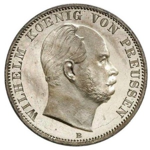 Аверс монеты Пруссия, 1 союзный талер, 1864-1871