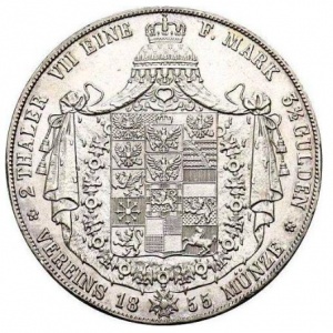 Реверс монеты Пруссия, 2 талера, 1853-1856