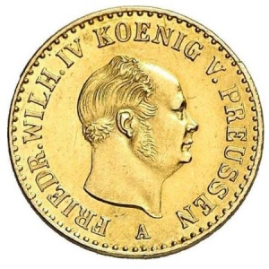 Аверс монеты Пруссия, ½ дьёра, 1853