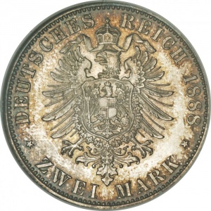 Реверс монеты Пруссия, 2 марки, 1888