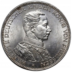 Аверс монеты Пруссия, 3 марки, 1914