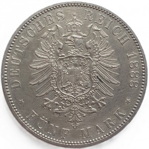 Реверс монеты Пруссия, 5 марок, 1888