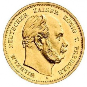 Аверс монеты Пруссия, 10 марок, 1874-1888