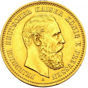 Аверс монеты Пруссия, 10 марок, 1888