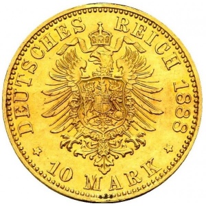 Реверс монеты Пруссия, 10 марок, 1888
