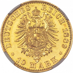 Реверс монеты Пруссия, 10 марок, 1889