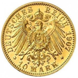 Реверс монеты Пруссия, 10 марок, 1890-1912
