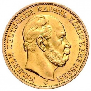 Аверс монеты Пруссия, 20 марок, 1874-1888