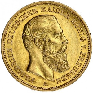 Аверс монеты Пруссия, 20 марок, 1888