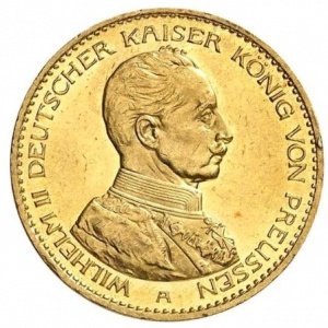 Аверс монеты Пруссия, 20 марок, 1913-1915