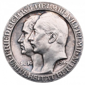 Аверс монеты Пруссия, 3 марки, 1910, Берлинский университет