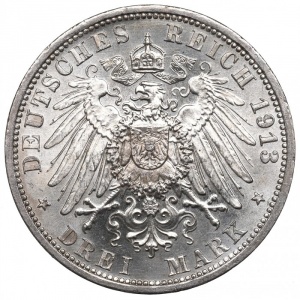 Реверс монеты Пруссия, 3 марки, 1913, 25 лет правлению Вильгельма II