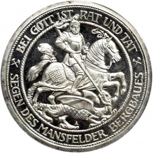 Аверс монеты Пруссия, 3 марки, 1915, 100 лет присоединению Мансфельда