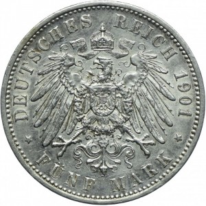 Реверс монеты Пруссия, 5 марок, 1901, 200 лет Пруссии