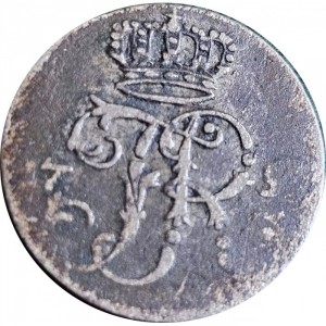 Аверс монеты Пруссия, 1/24 талера, 1753-1763, Дата на аверсе разделена монограммой