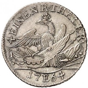 Реверс монеты Пруссия, ¼ рейхсталера, 1764-1768