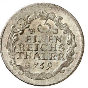 Реверс монеты Пруссия, ⅓ рейхсталера, 1758-1759