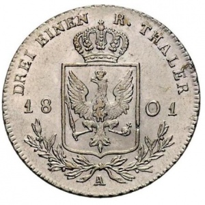 Реверс монеты Пруссия, ⅓ рейхсталера, 1800-1809