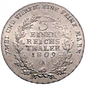 Реверс монеты Пруссия, ⅓ рейхсталера, 1809