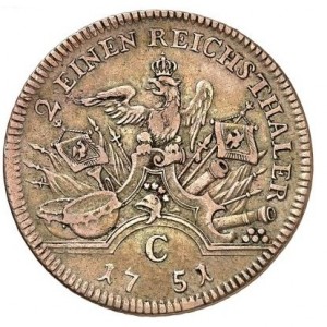 Реверс монеты Пруссия, ½ талера, 1750-1752