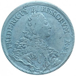 Аверс монеты Пруссия, 1 рейхсталер, 1750-1752, Отметка монетного двора "B"