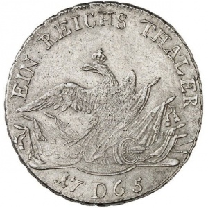 Реверс монеты Пруссия, 1 рейхсталер, 1765