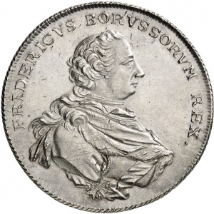 Аверс монеты Пруссия, 1 талер, 1766-1767, Щит с гербами на реверсе