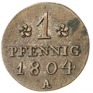 Реверс монеты Пруссия, 1 пфенниг, 1799-1806