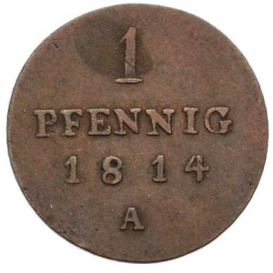 Реверс монеты Пруссия, 1 пфенниг, 1810-1816