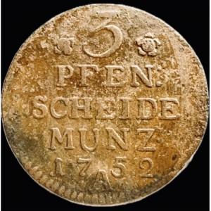 Реверс монеты Пруссия, 3 пфеннига, 1752-1761