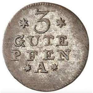 Реверс монеты Пруссия, 3 пфеннига, 1764-1770