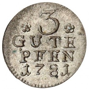 Реверс монеты Пруссия, 3 пфеннига, 1772-1786