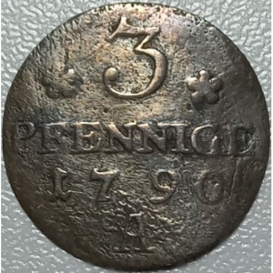 Реверс монеты Пруссия, 3 пфеннига, 1787-1797